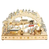 SIKORA LB83 beleuchteter LED Schwibbogen aus Holz Gondel Motiv, sanft beleuchtet für ein weihnachtlich festliches Zuhause - 2 Jahre Gewährleistung - mind. 14 Tage Rückgaberecht