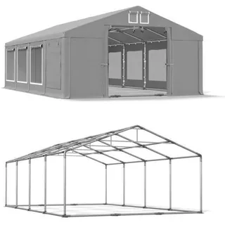 6x8 Zeltlagerhalle Moskitonetz Werkstattzelt Weidezelt Zelthalle 8x6 grau PVC SP
