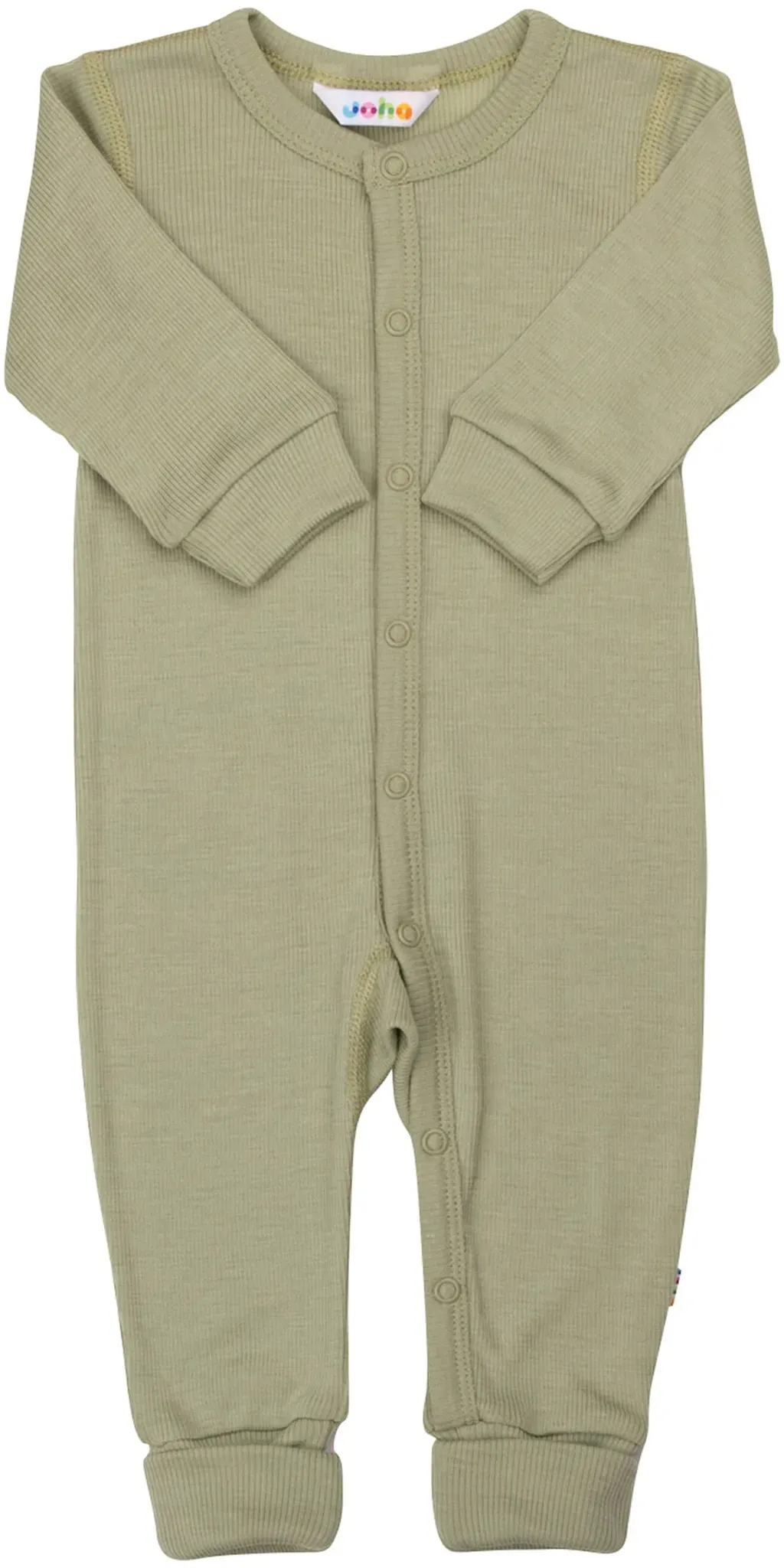 Joha Overall mit Klappfuß Rippqualität Wolle/Seide, gruen, 86