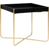 vidaXL Beistelltisch Couchtisch Wohnzimmertisch Sofatisch Kaffeetisch Teetisch Tisch Tabletttisch Schwarz Golden 38x38x38,5cm MDF Stahldraht