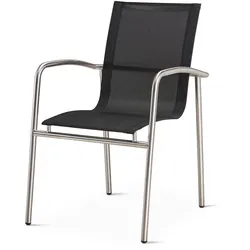 BEST Stapelsessel KHARTUM, Edelstahl / Ergotex Schwarz