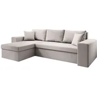 Luxusbetten24 Schlafsofa Designer Sofa Denver, mit Stauraum und Schlaffunktion beige