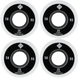 USD SKATES Team 90a Skateboard-räder 4 Einheiten - Black / White - 58 mm