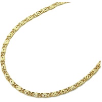 Schmuck Krone Goldkette 1,6mm S-Panzer Kette Halskette aus 14Kt 585 Gold Gelbgold diamantiert 45cm, Gold 585