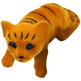 F Fityle Auto Verzierungen Katze, Auto Ornament Tier, Wackelfigur Auto Armaturenbrett Dekoration, Wackelkopf Katze Puppen Spielzeug, Tierfigur Wackeldackel Auto Innenraum Zubehör für Geschenk, GELB