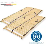 Lattenrost 180x200 cm fertig montiert Blauer Engel-Zertifizierung 42 Latten 7-Zonen Traglast 150 Kg