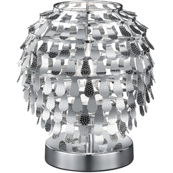 Design Tisch Leuchte Chrom Blätter Schnur Schalter E14 Steh Stand Lampe Beleuchtung TRIO 505500106