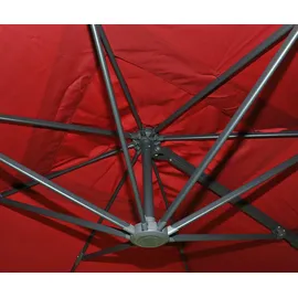 Mendler Gastronomie-Ampelschirm HWC-A96 300 x 400 cm rot inkl. Ständer drehbar