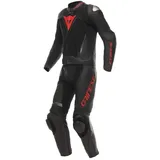 Dainese Demon Sprint 2-Teiler Motorrad Lederkombi schwarz-rot, Größe 48