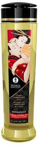 Shunga - Massage Oil Romance Strawberries & Champagne 240 ml