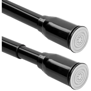 Homewit Duschvorhangstange Ø 25/32 mm, 50-110cm, Ausziehbar, Klemmbar, Rutschfest, ohne Bohren, Ø 25 mm, Ausziehbar, Teleskopstange für Duschvorhänge Türvorhang schwarz Ø 25 mm x 100 cm