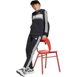 adidas Seasonal Essentials Tiberio 3-Streifen Fleece Trainingsanzug Black / White / Grey Two 164