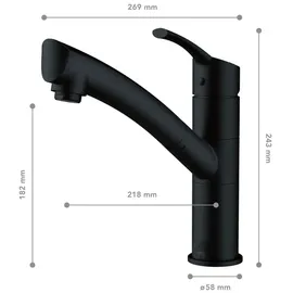 Lenz Nexo Küchenarmatur Schwarz-matt