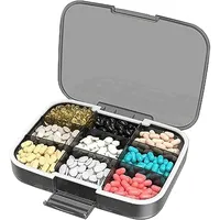 Tablettenbox, 9 Fächer Pillendose, Pillenbehälter & Reise Pillenorganisator, Extra Großer und Wasserdichte Medikamentenbox, für Reise & Täglichen Gebrauch, 19,5 x 14,5 x 3,9 cm