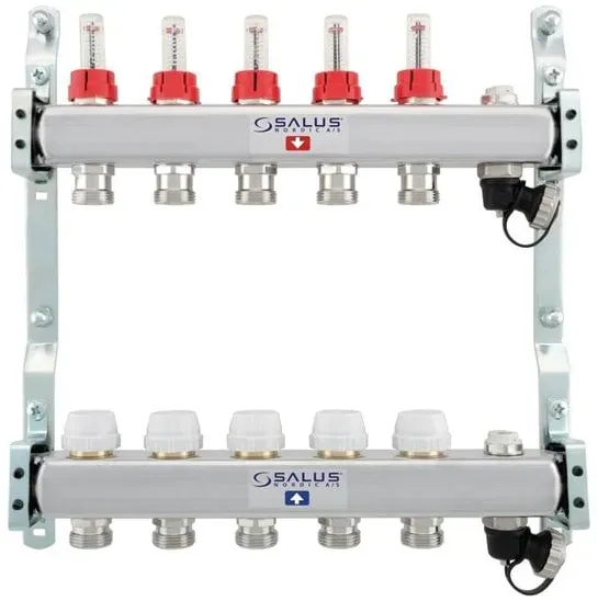 Floor heating manifold 3 slings with flowmeter