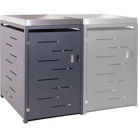 Mendler Mülltonnenverkleidung HWC-H40 125 x 69 x 84 cm grau