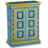 vidaXL Sideboard Massivholz Mango Türkis Handbemalt