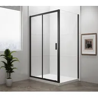 Polysan s.r.o. Komplettdusche EASY BLACK Rechteckige Duschkabine 1000x800mm L/R Variante, BxT: 100x80 cm, Polysan-EL1015B-02-SET