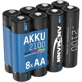 Ansmann Akku Mignon AA, 2100 mAh 1,2V, 8 Stück,