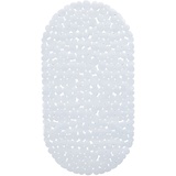 Relaxdays Badewannenmatte Steinoptik, rutschfeste Badeeinlage mit Saugnäpfen, waschbare Rutschmatte, 36 x 68 cm, weiß, 1 Stück