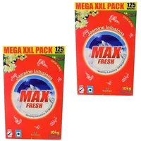 Max Fresh Universal-Waschmittel Colorwaschmittel (2-St. Allzweckwaschpulver Waschmittel 10 kg)