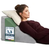 Well B4 Keilkissen Lesekissen für Bett und Sofa – Bequemes Rückenkissen mit Memory Foam, Verwendbar als Reflux Kissen, Keilkissen Bett, Bettkissen Rückenlehne im Sitzen und Liegen grau Schmal - MITTELfest