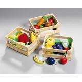 Happy People Holzkorb mit Holzobst/Holzgemüse sortiert, 1 Set