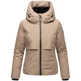 Navahoo Damen Winterjacke mit Fleece-Innenfutter und Kapuze Liebesküken XIV Taupe Grey Gr. S - S