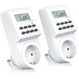 Bearware 2x Zeitschaltuhr mit 1,5 LCD-Display 8 konfigurierbare Schaltprogramme