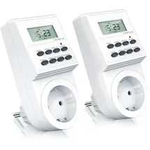 Bearware 2x Zeitschaltuhr mit 1,5 LCD-Display 8 konfigurierbare Schaltprogramme