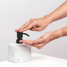 Zeller Present Seifenspender Marmor, Keramik, weiß