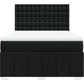 vidaXL Boxspringbett mit Matratze Schwarz 140x200 cm Stoff