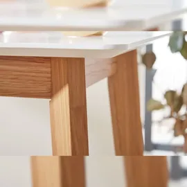 FineBuy Stehtisch 60x110x60 cm Weiß Bartisch Skandinavisch Eiche Tisch