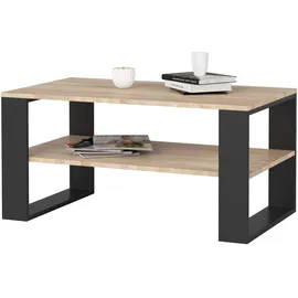 Akord Couchtisch Alex Schwarz Eiche 92 x 45 x 53 cm