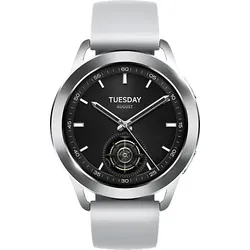 XIAOMI Watch S3 Smartwatch Edelstahl Fluorkautschuk, 22 mm, Silver