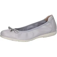 CAPRICE Damen Ballerinas aus Leder mit Schleife, Grau (Lt.Blue
