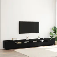 VidaXL TV-Schrank mit LED-Lichtern in Schwarz und Eiche, 300x35x40