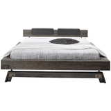 Hasena Bett, Grau, Holz, Akazie, massiv, 160x200 cm, in verschiedenen Größen erhältlich, Schlafzimmer, Betten, Doppelbetten
