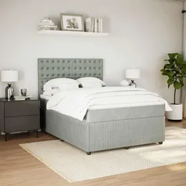 vidaXL Boxspringbett 140 x 200 cm Hellgrau