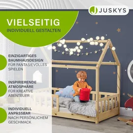 Juskys Kinderbett Marli 80 x 160 cm Kiefer massiv natur beige