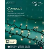 Lumineo Lichterkette Compact Twinkle 2000 LED 45m warm weiß, grünes Kabel