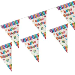 Papstar 1 Wimpelkette, Folie 4 m "Happy Birthday" wetterfest