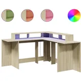 vidaXL Schreibtisch Sonoma Eiche braun