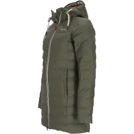 Dry Fashion Damen Polyurethan-Mantel Danzig gesteppt - Outdoor-Jacke wind- und wasserdicht in Oliv Größe 42 - Grün - 42