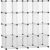 HOMCOM DIY Würfel Regalsystem 16 Würfel Aufbewahrungsbox Kunststoffschrank Weiß 125x32x125cm ideal für Kinderzimmer & Wohnzimmer   Aosom.de