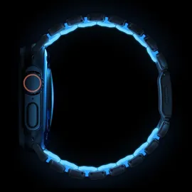 Nomad Stratos Band Titanium Black 49mm Icy Blue Glow