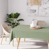 Soleil d'ocre, Alix Rechteckige fleckenabweisende Tischdecke, Polyester, Khaki, 160 x 270 cm