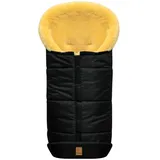 Heitmann-Felle Premium Lammfellfußsack Eisbärchen schwarz/gold-beige