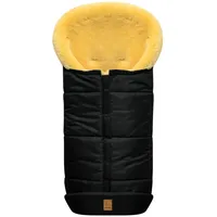 Heitmann-Felle Premium Lammfellfußsack Eisbärchen schwarz/gold-beige