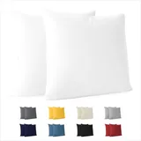 Dreamzie Kissenbezug 60 x 60 cm (Set mit 2) - 100% Jersey Baumwolle 150 g/qm Kissenbezüge -Weiß - Für Kissen 60 x 60 cm - Kissenhülle - Kissenbezug - Resistent und Hypoallergen